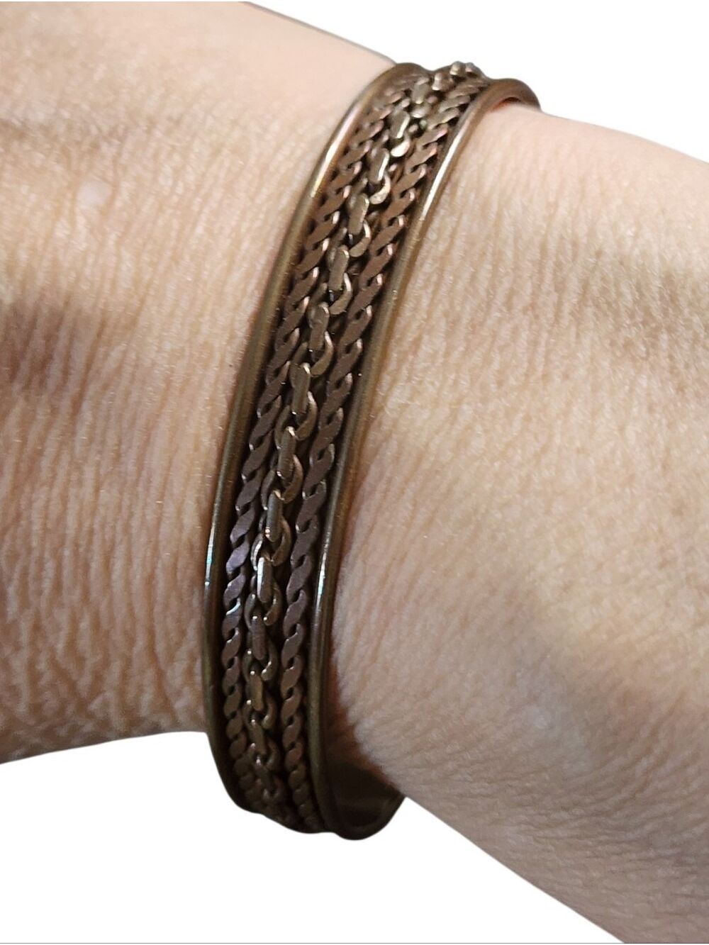Copper Braided Cuff Bracelet